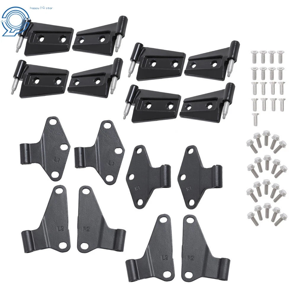 Set of 2 Body Door Hinges for Jeep Wrangler JK (2007–2018) Black Powder Coat