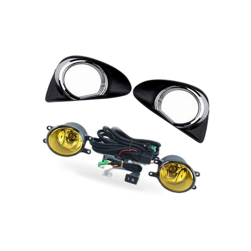 Fog Light Cover with LED DRL for Toyota Yaris Vios (2013–2014) Chrome