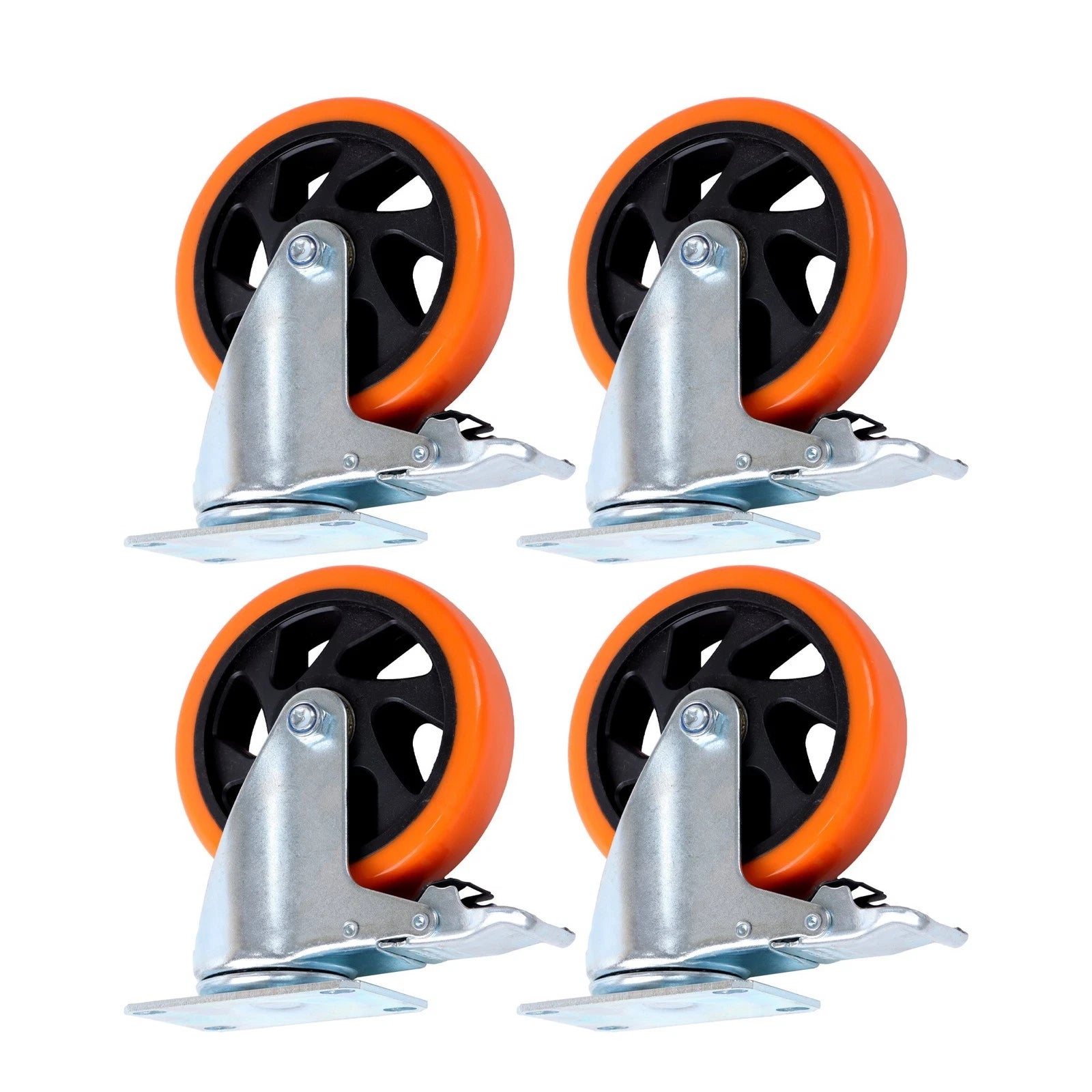 Set of 4 Heavy Duty 5" Swivel Caster Wheels with Dual Locking