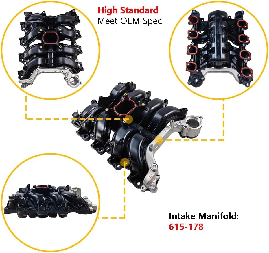Engine Intake Manifold with Thermostat & Gaskets for Ford Lincoln Mercury (1996-2010)