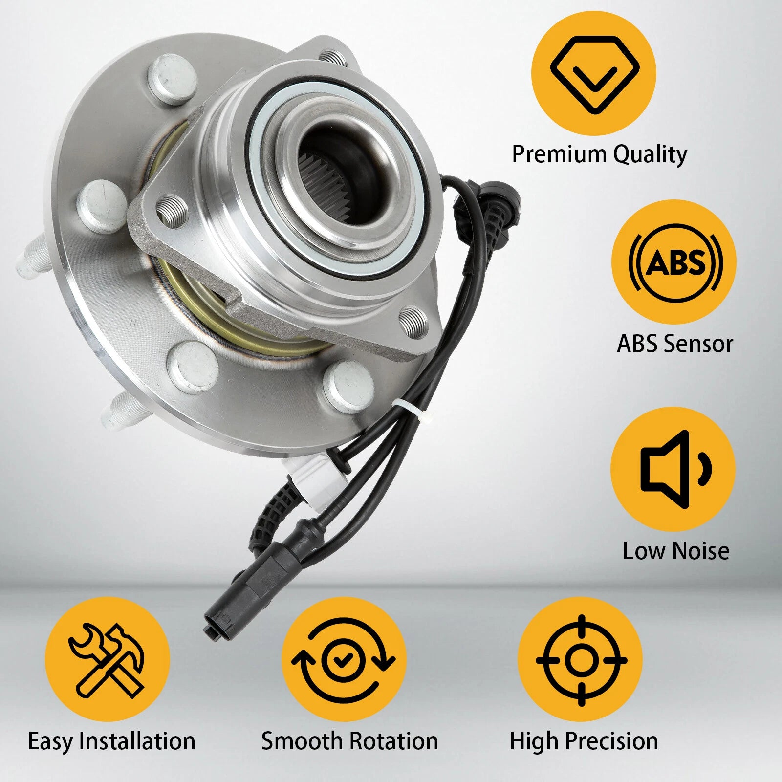 Front Wheel Bearing Hub Pair for 4WD GMC Silverado 1500 (2007–2013)