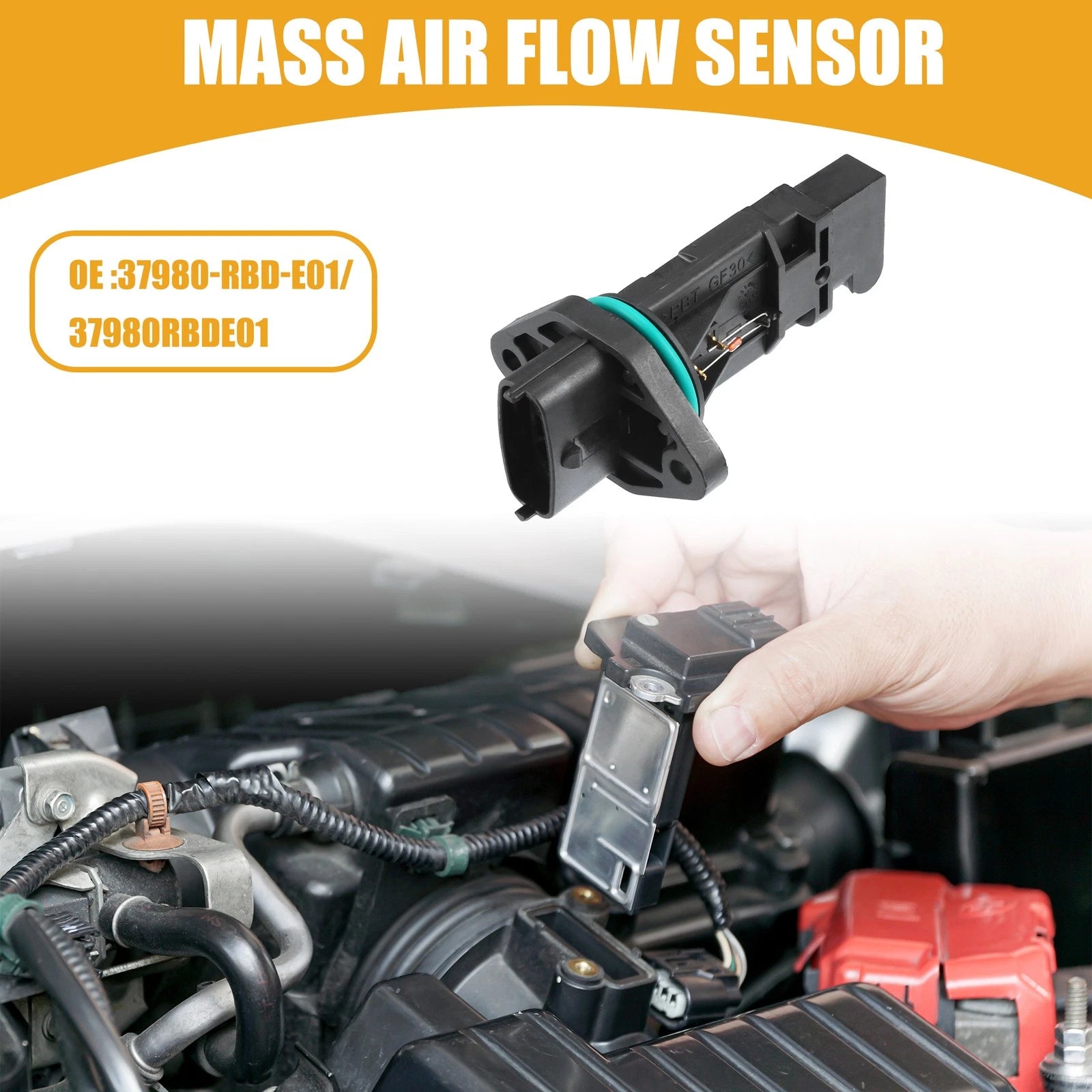Mass Air Flow Sensor No. 37980RBDE01 for Honda Accord 2.2i CTDI (2004–2008)
