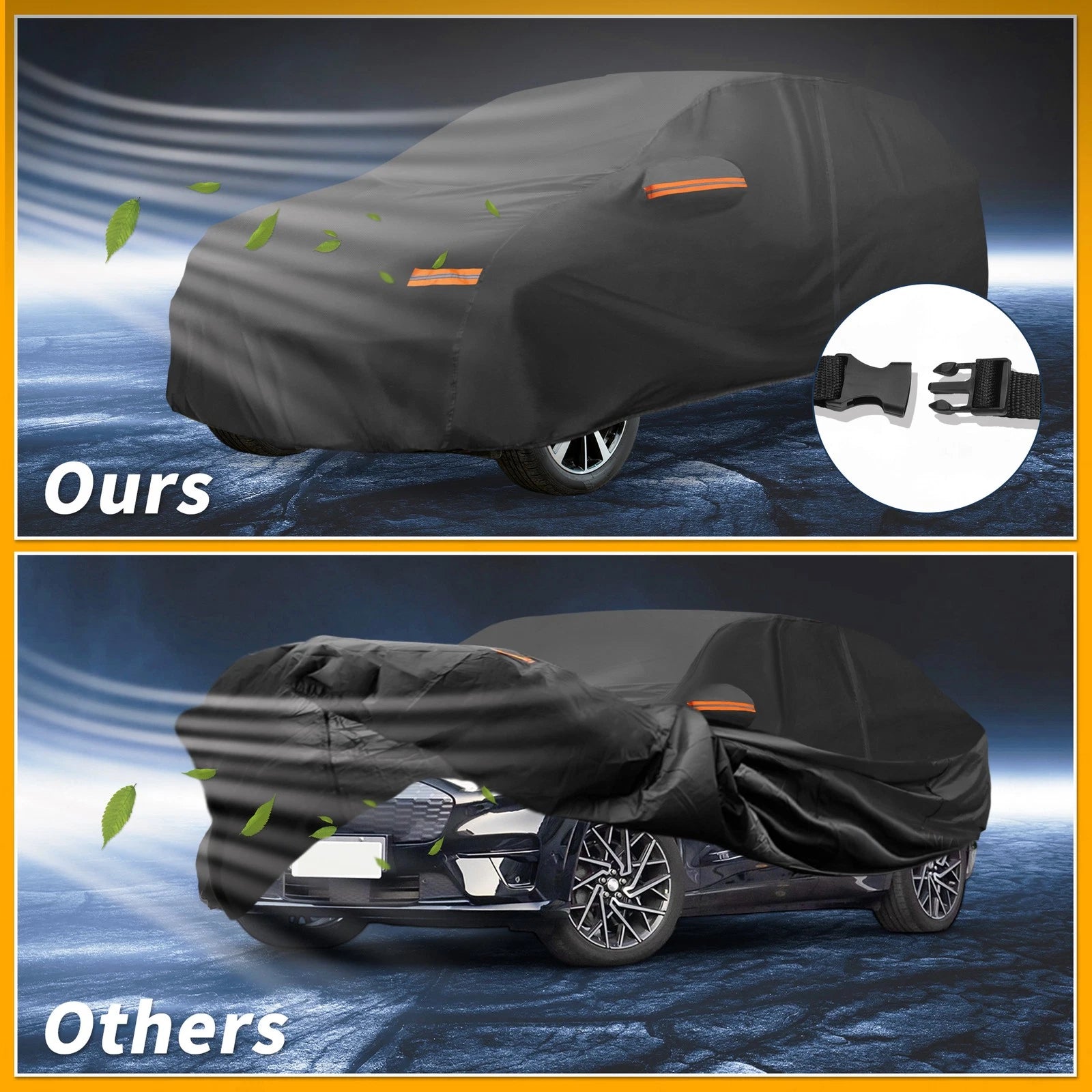 Car Cover for Ford Mustang Mach-E (2021–2023) Black 190T-PU Zipper