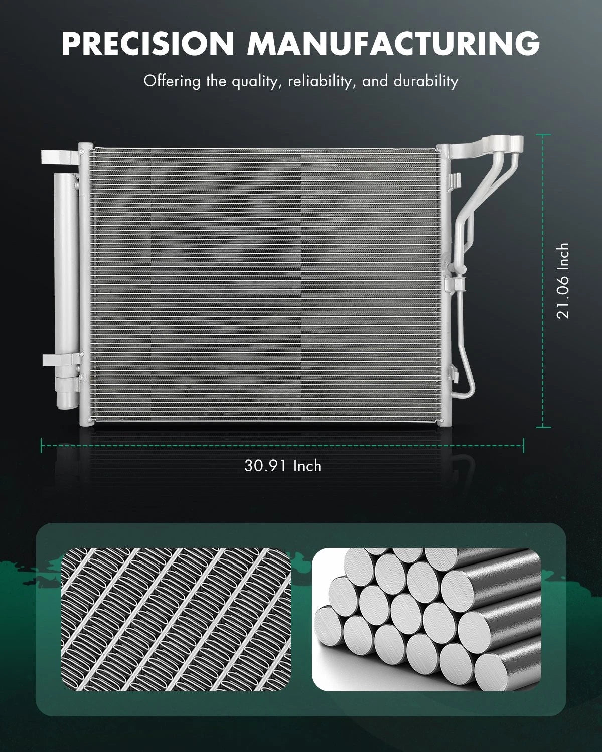 Aluminum AC Condenser for Hyundai Sonata (2011–2014) & Kia Optima (2011–2015)