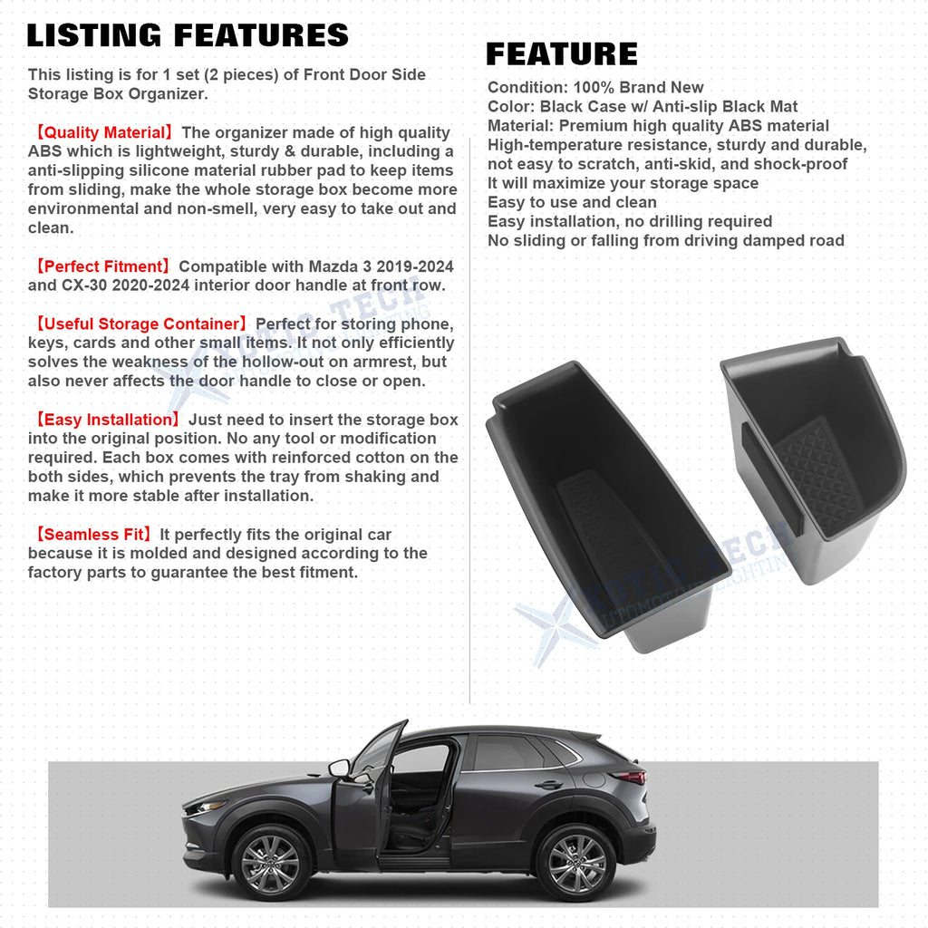 Door Handle Organizer Tray for Mazda 3 CX-30 (2020-2026)