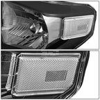 Pair of Black Housing Clear Corner Headlights for Toyota Tundra (2014–2021)