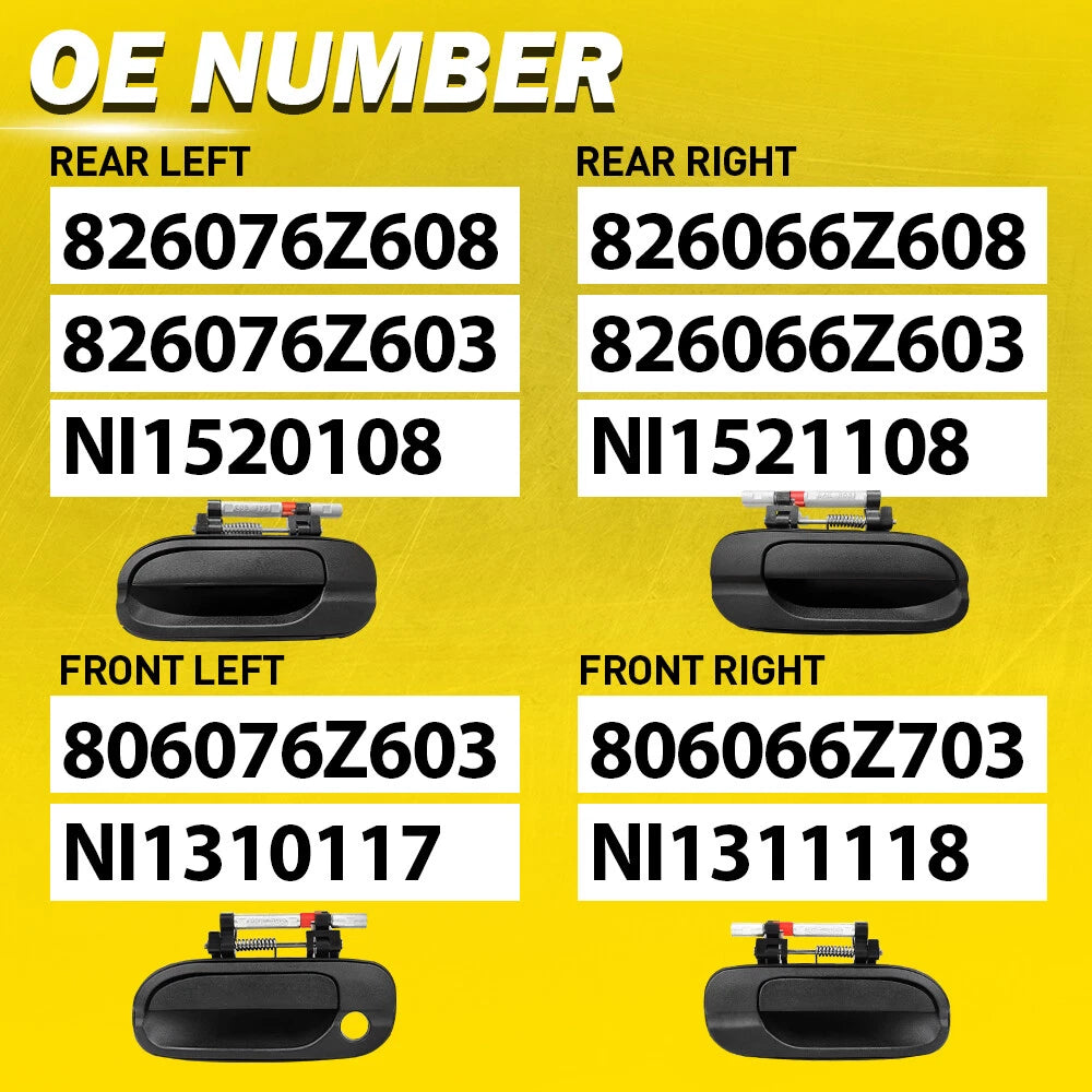 Set of 4 Outside Handles for Nissan Sentra (2000–2006)
