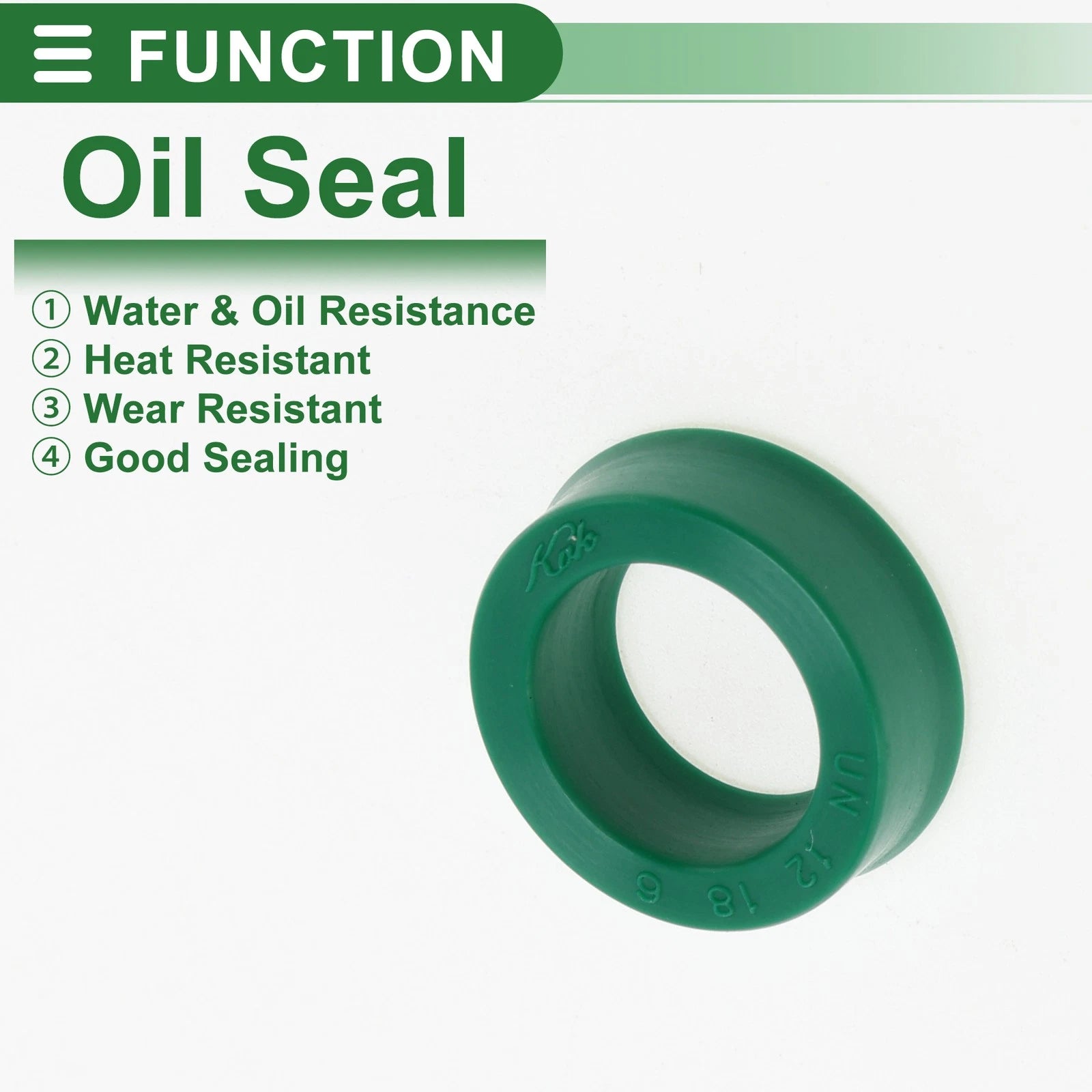 Set of 5 Oil Seal Rotary Shaft Seal 12x18x6mm High Pressure Green for Various Models