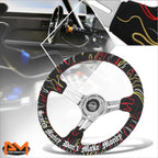 NRG RST-018CH-RLB 350mm Deep Dish Black Suede Steering Wheel for Universal