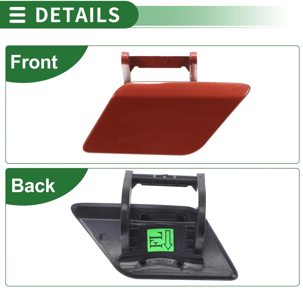 Front Left Headlight Washer Nozzle Cover Cap for Mercedes-Benz (Red)