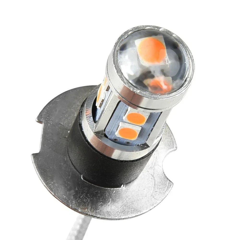 2 x H3 100W High Power LED 3000K Yellow Fog Light Driving/Bulb DRL for Vehicles