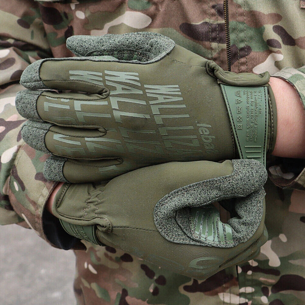 Tactical Touch Screen Full Finger Motorcycle Gloves - Anti Slip, Breathable