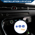 3X AC Radio Volume Switch Knob Cover Ring for Toyota Supra (2018–2022) Blue