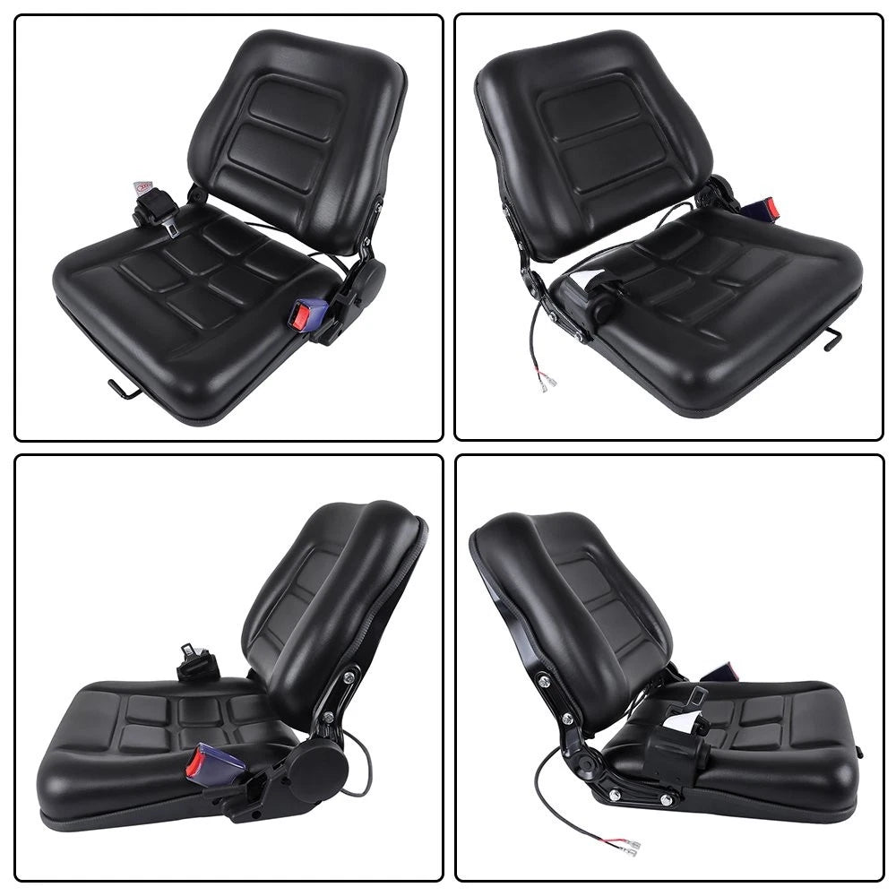 Universal Seat for Forklift Garden Tractor Lawn Mower w/Adjustable Backrest