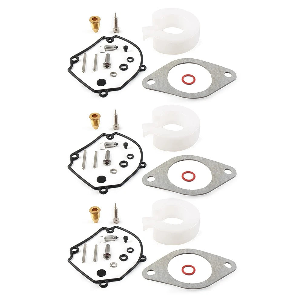 Set of 3 Carburetor Repair Kits for Yamaha Outboard 75-90HP (2T) 6H1-W0093-01-00