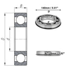 Deep Groove Ball Bearing 6216NR for Scooter Skateboard Wheel (80x140x26mm)