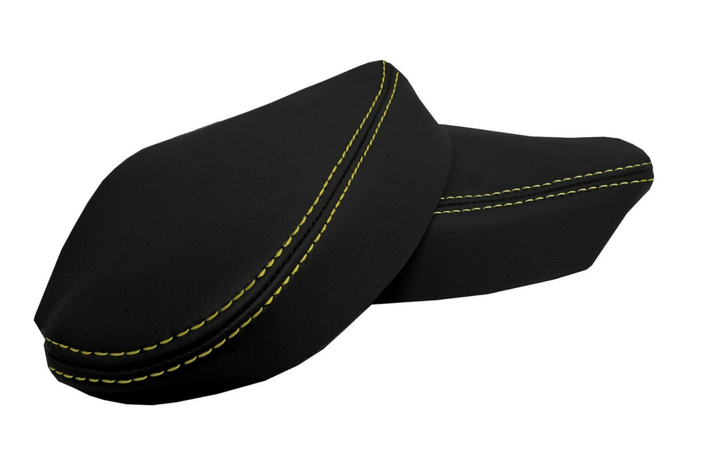 Leather Door Panel Armrest Cover for Toyota Sienna (2005–2010) Yellow Stitch
