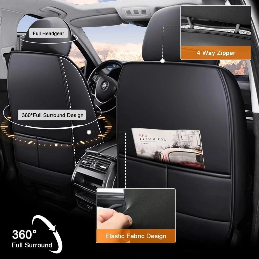 Faux Leather Car Seat Covers for Honda Toyota (Front & Rear, 5 Seats)