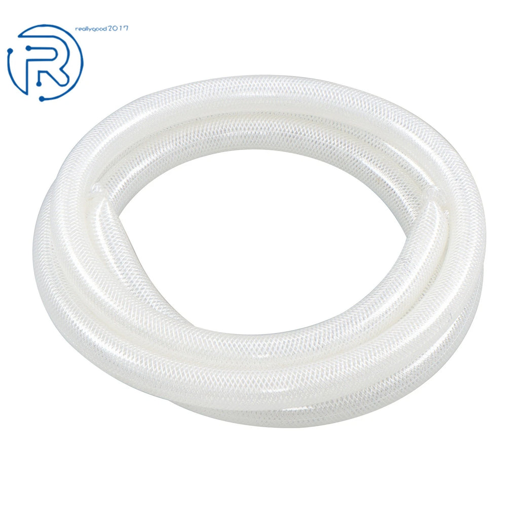 10 ft Heavy Duty Braided Clear PVC Tubing 1" ID × 1-1/4" OD