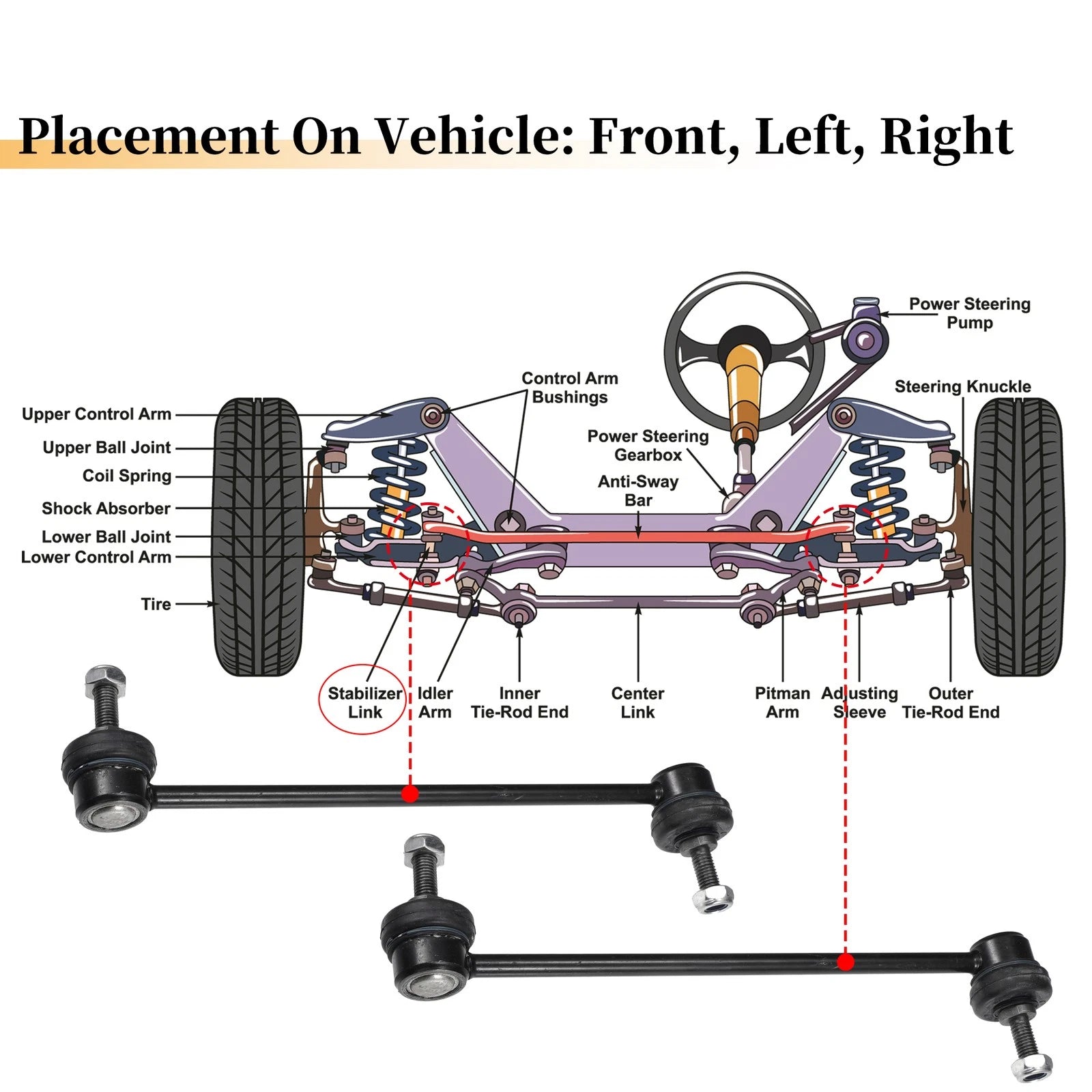 2X Front Stabiliser Sway Bar Link for BMW 323Ci (2000–2006) No. 31351095694/31356780847