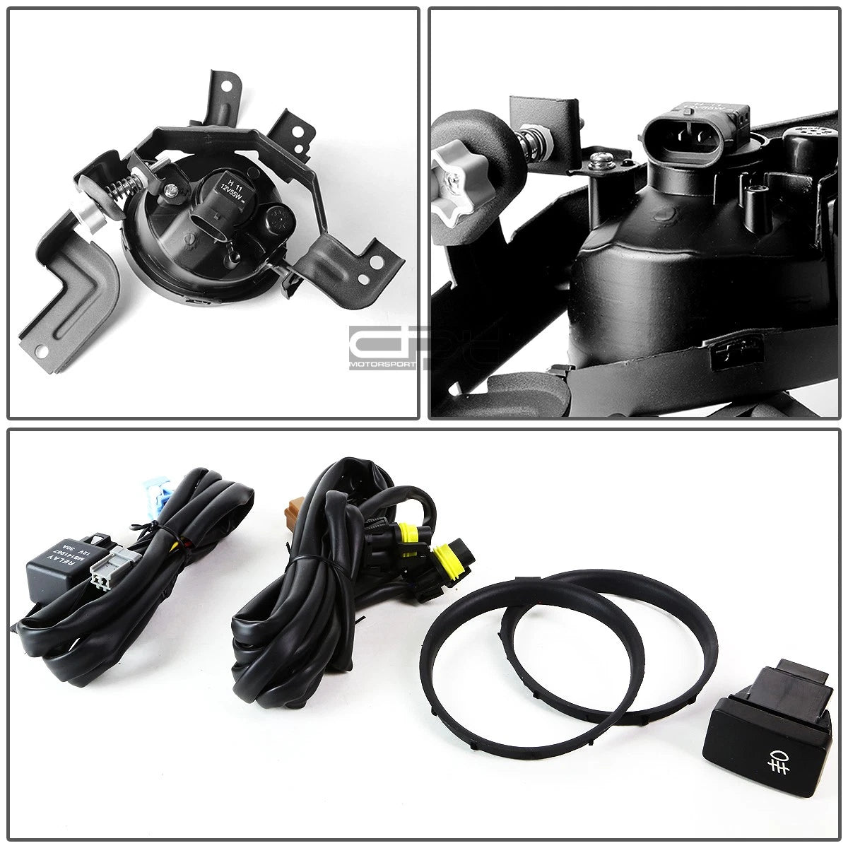 2X Clear Lens Fog Light Lamp with Switch Wiring Bulb for Honda CR-V (2007–2009)