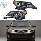 Set of 2 Halogen Headlights for Toyota RAV4 (2013–2015) Black
