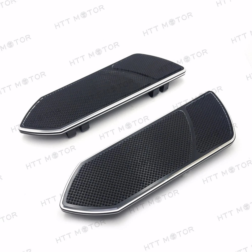 Set of 2 Black CNC Front Rider Floorboards for Harley Touring Softail (1984–2015)