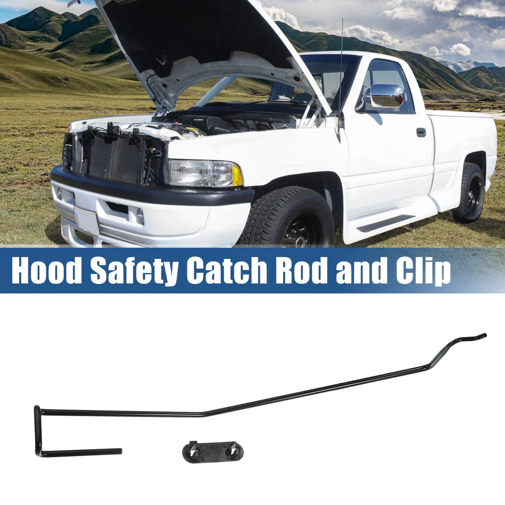 Hood Safety Latch Catch Rod and Retainer Clip Kit for Dodge 1500 2500 (2014–2023)