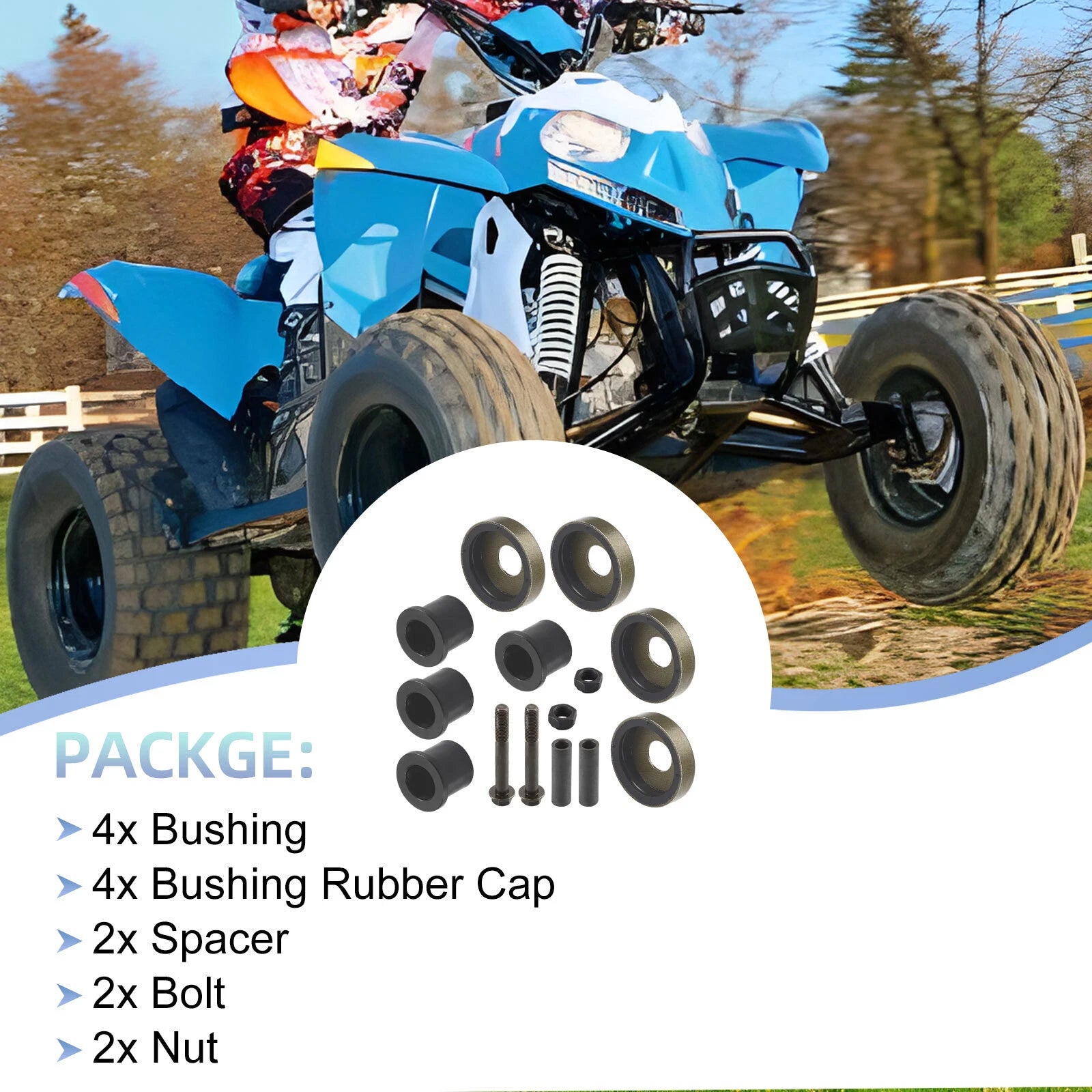 Front A-Arm Bushing Kit for Polaris RZR 170 (2009–2021) 0451762 0453683 0451763
