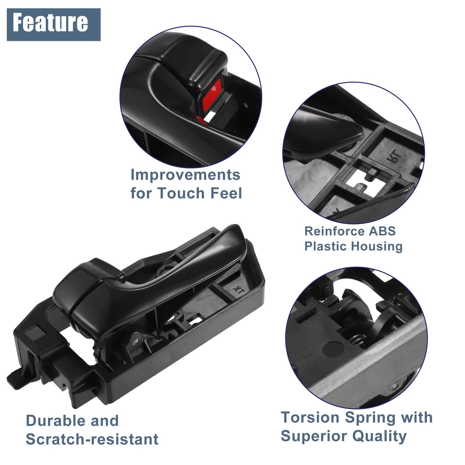 Rear Left Interior Door Handle for Hyundai Sonata (2009–2010) No. 83610-3K520-HZ
