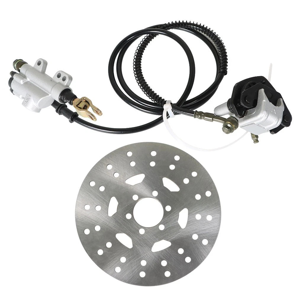 Rear Hydraulic Brake Caliper Assembly & Disc Rotor Kit for ATV Go-kart