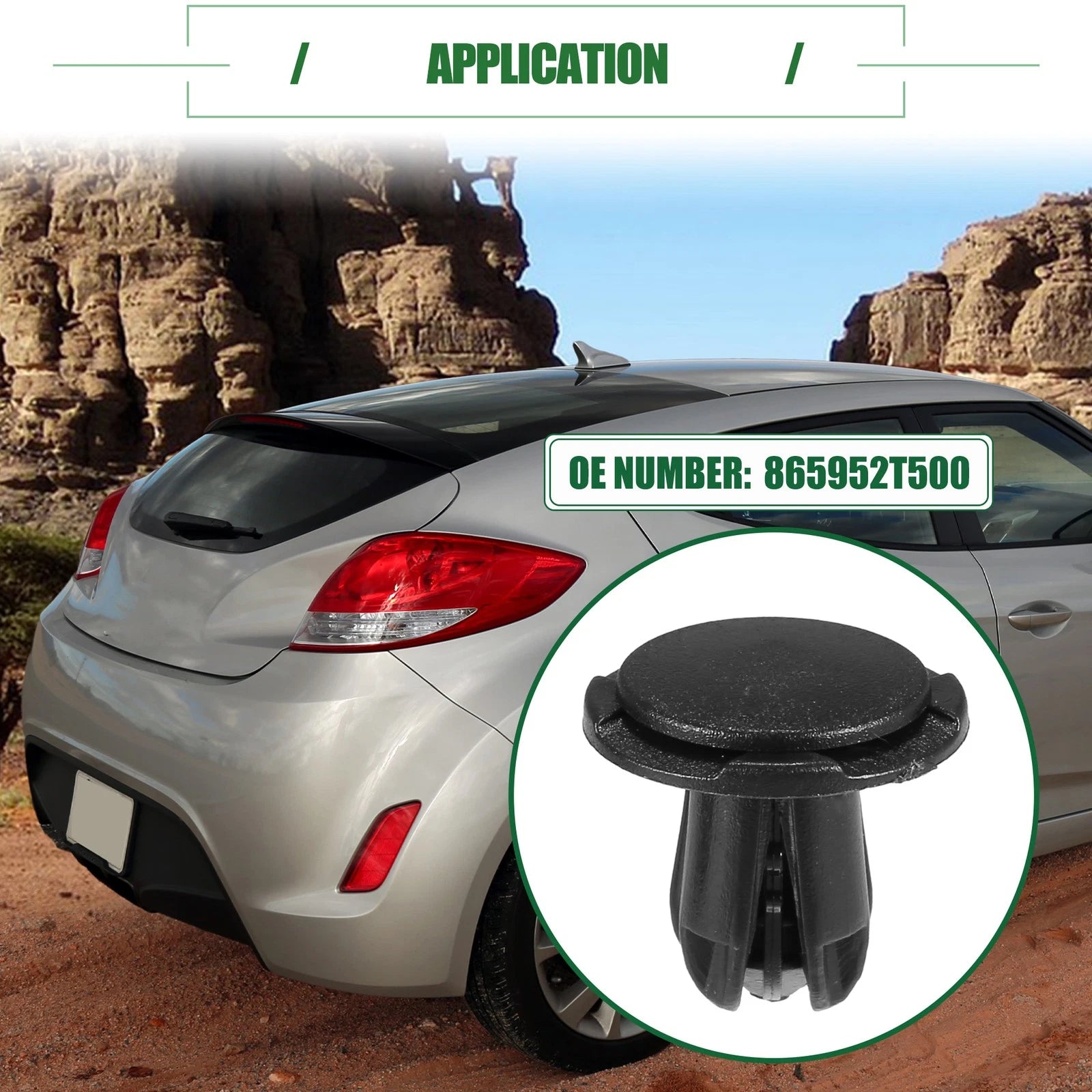Fender Liner Clips for Hyundai Veloster (2012–2021) No. 86595-2T500, 10 Pcs