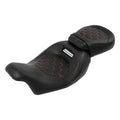 Black Driver Passenger Seat Red Stitching for Harley Touring CVO (2009-2023)