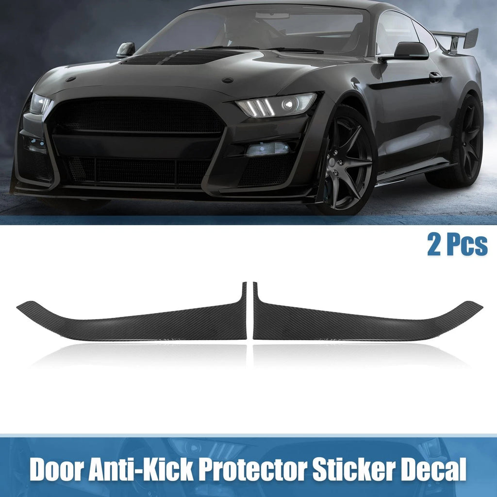 2X Door Panel Guard Protector Stickers for Ford Mustang (2015–2022) Black