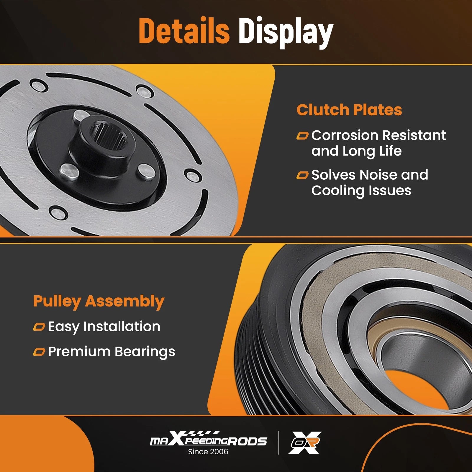 A/C Compressor Clutch Kit Pulley for Dodge Ram 1500 2500 3500 (2002) 55056335AA
