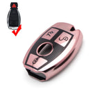 TPU Full Seal Remote Key Holder Case for Mercedes-Benz C E CLA (Rose Gold)