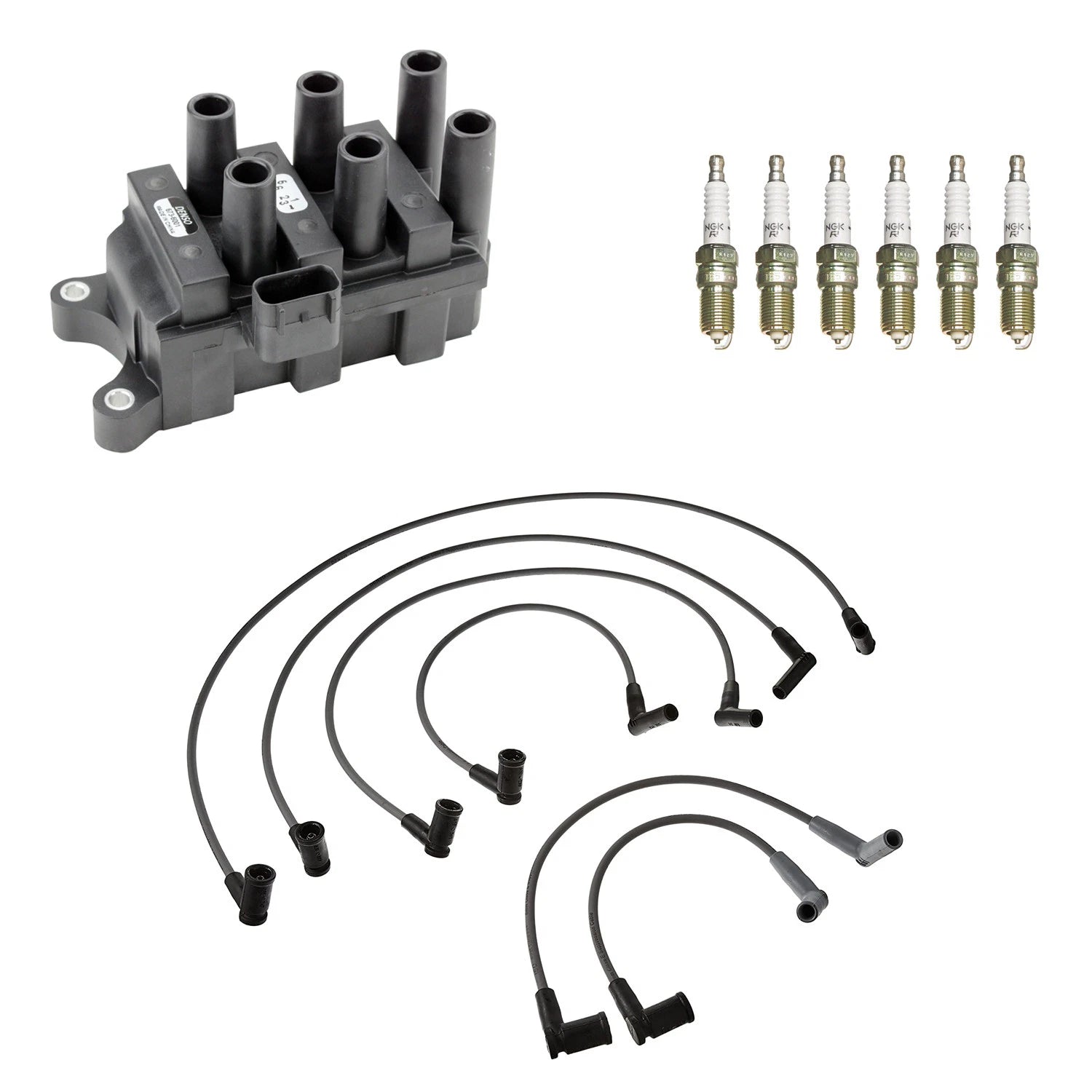 Denso Ignition Coil Wires & NGK Spark Plugs Kit for Ranger B3000 (1998–2000)