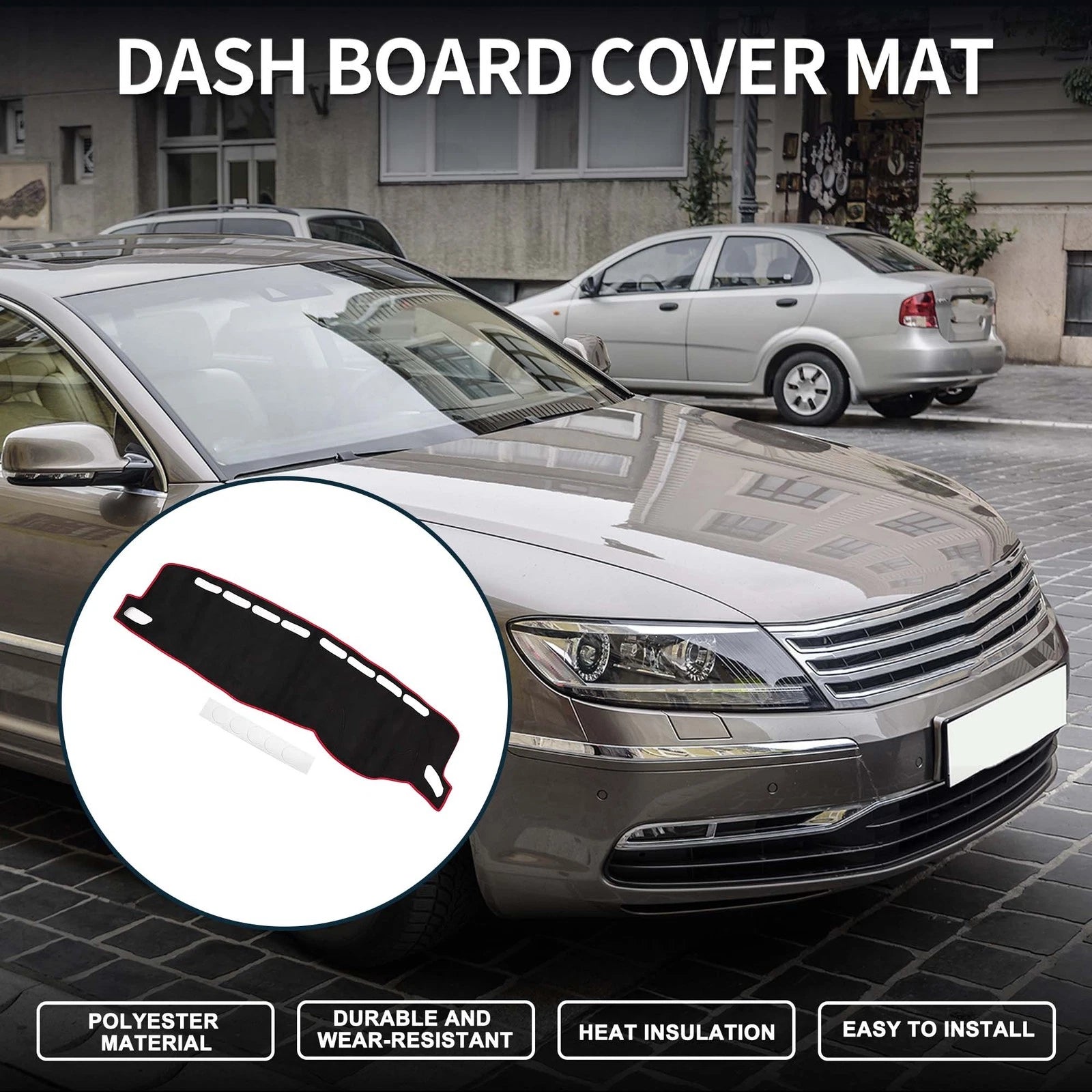 Dashboard Cover Mat for Volkswagen T-ROC (2018–2023) Black Red