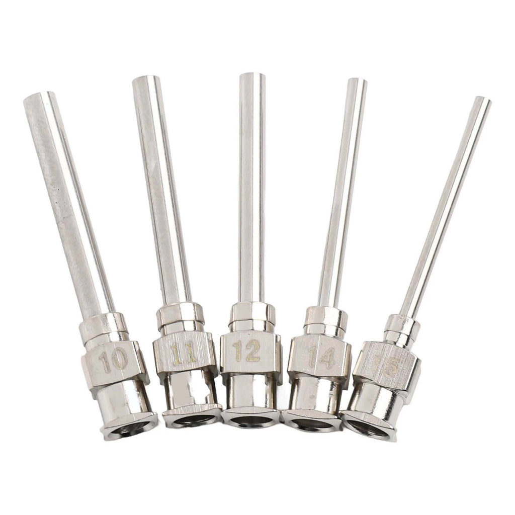 Pack of 5 Precision Dispensing Machine Needles, Stainless Steel