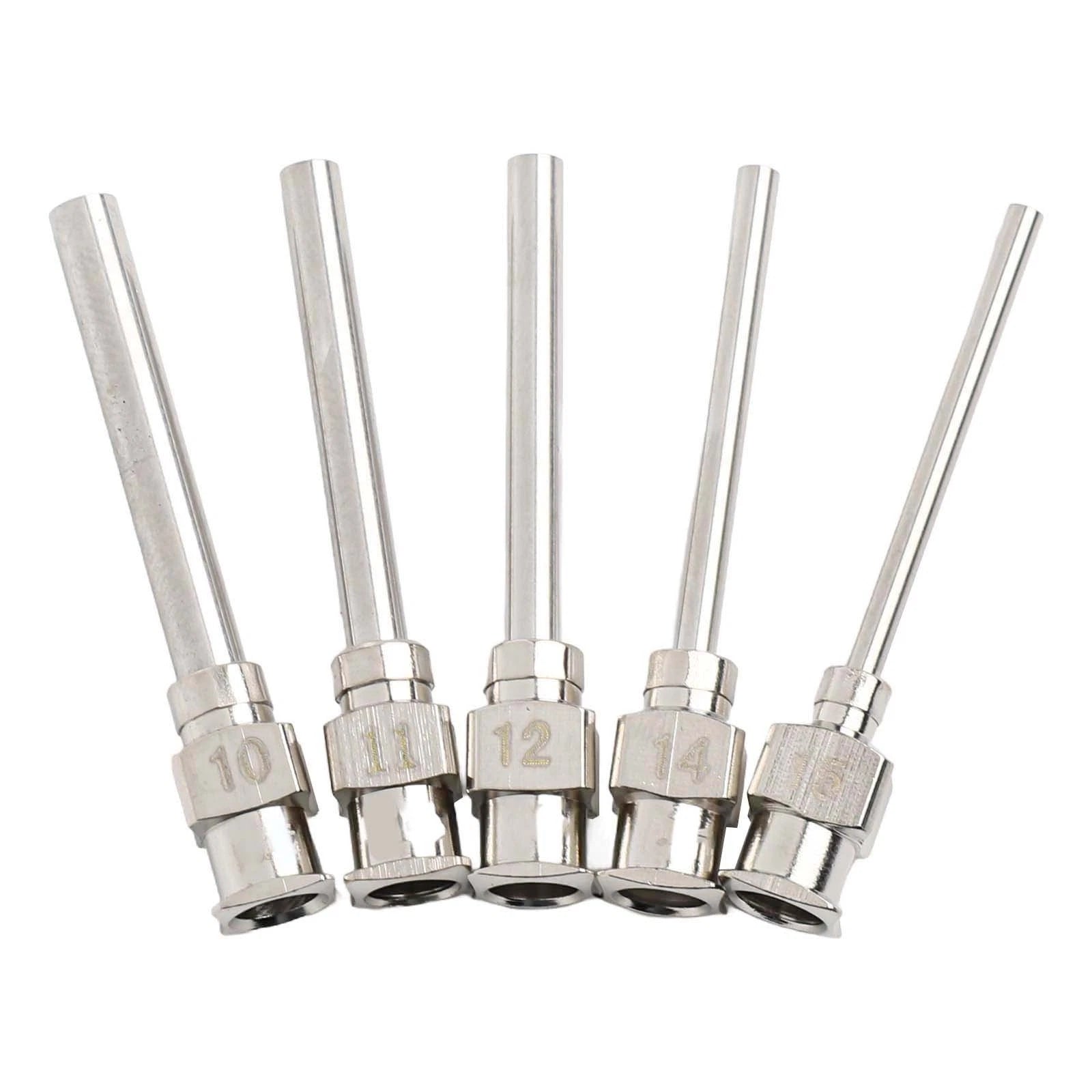 Pack of 5 Precision Dispensing Machine Needles, Stainless Steel