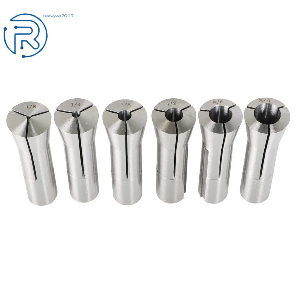 Set of 6 Precision R8 Collets for Mill Chuck Holder (US)