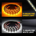 60" White/Amber LED Running Board Light Strip for Truck