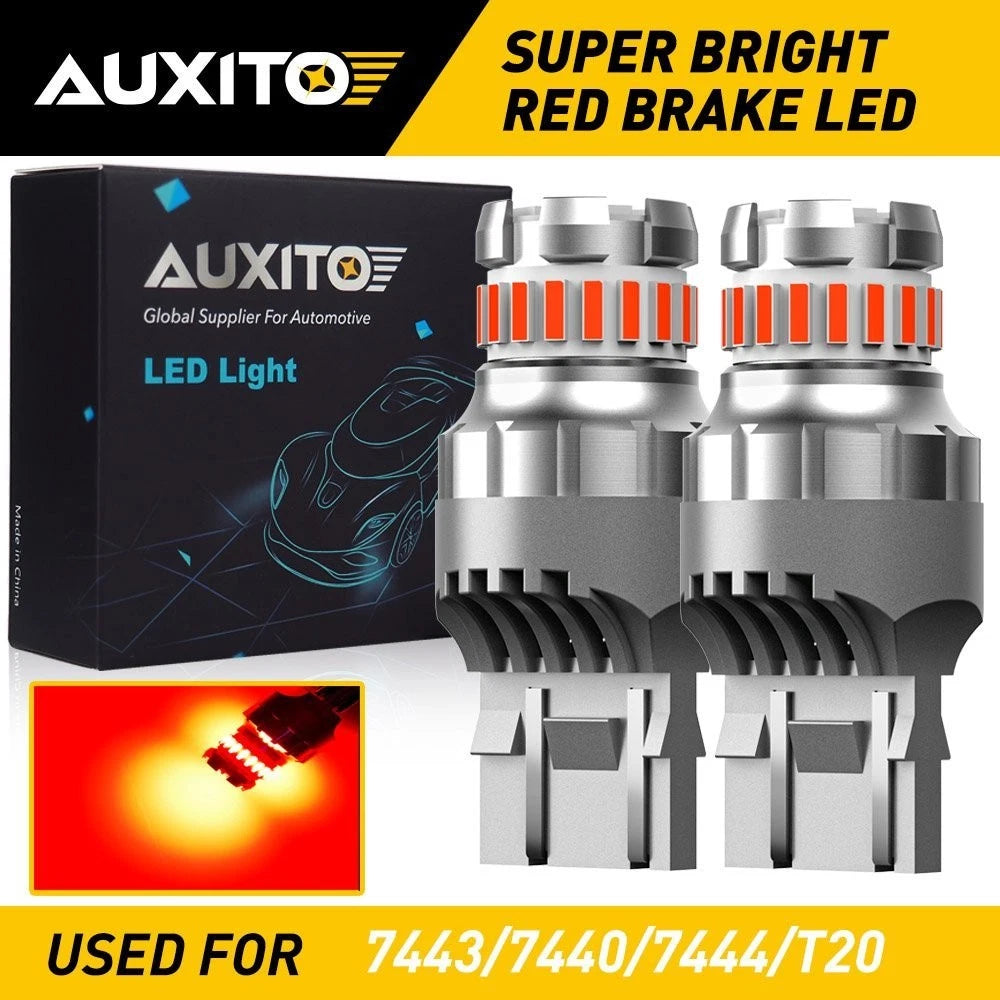 2X 7440 7443 Red LED Strobe Brake Tail Light Bulb for AUXITO