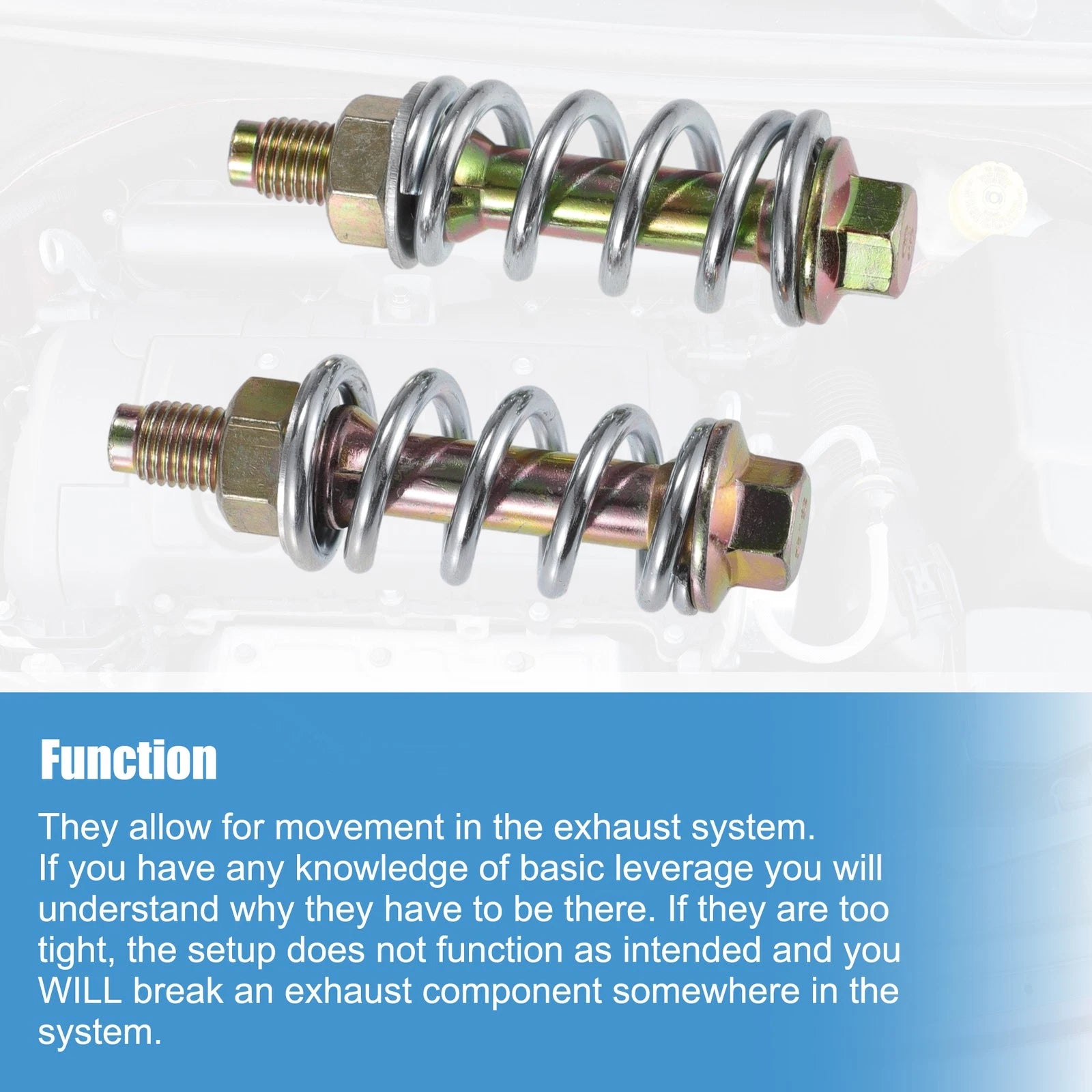 Set of 2 Exhaust Manifold Bolt Nut and Spring Repair Kit for Toyota (No. 206068H30A)