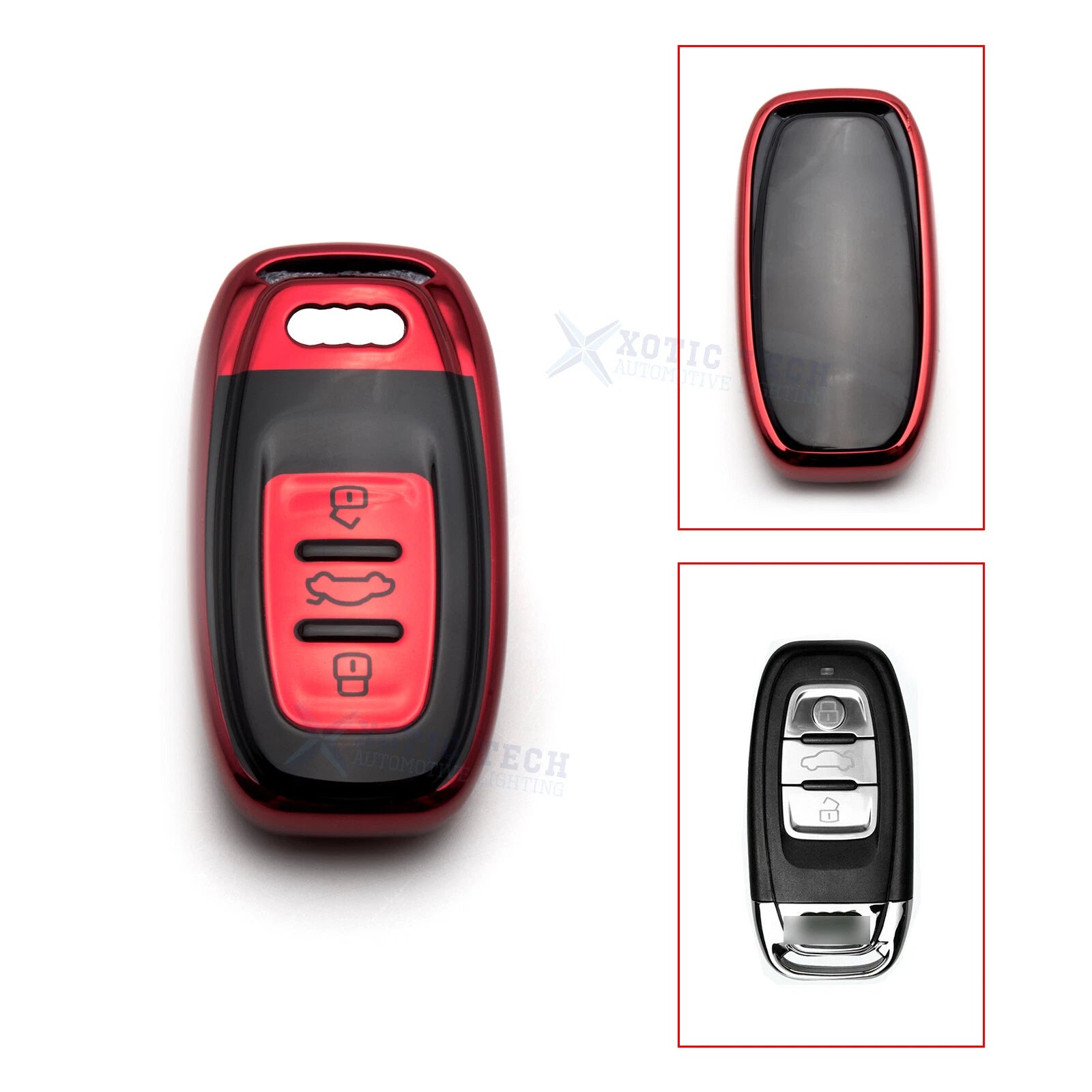 Remote Smart Key Fob Soft Holder Case Cover for Audi A3–A6, TT, S3–S6 (2010–2024)