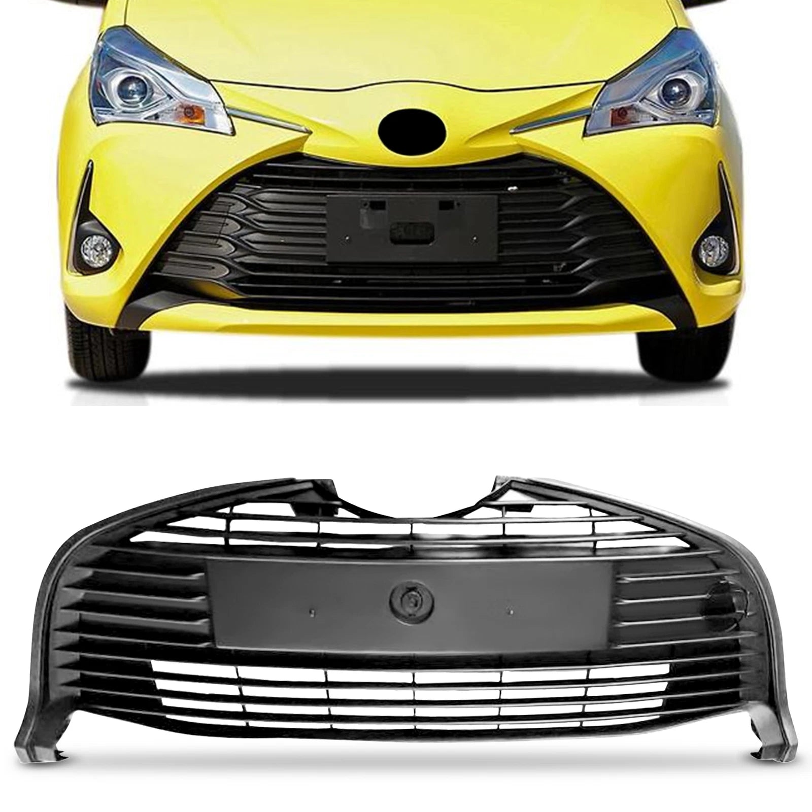 Matte Black Grille Insert for Toyota Yaris Hatchback (2015–2017)