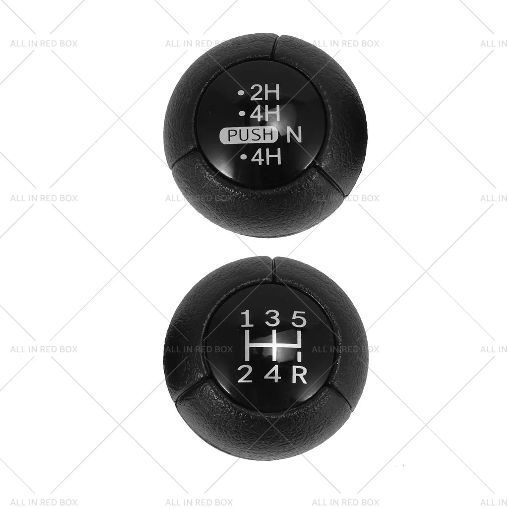2X 5-Speed Push Gear Shift Knob & Transfer Case Knob for Nissan Patrol