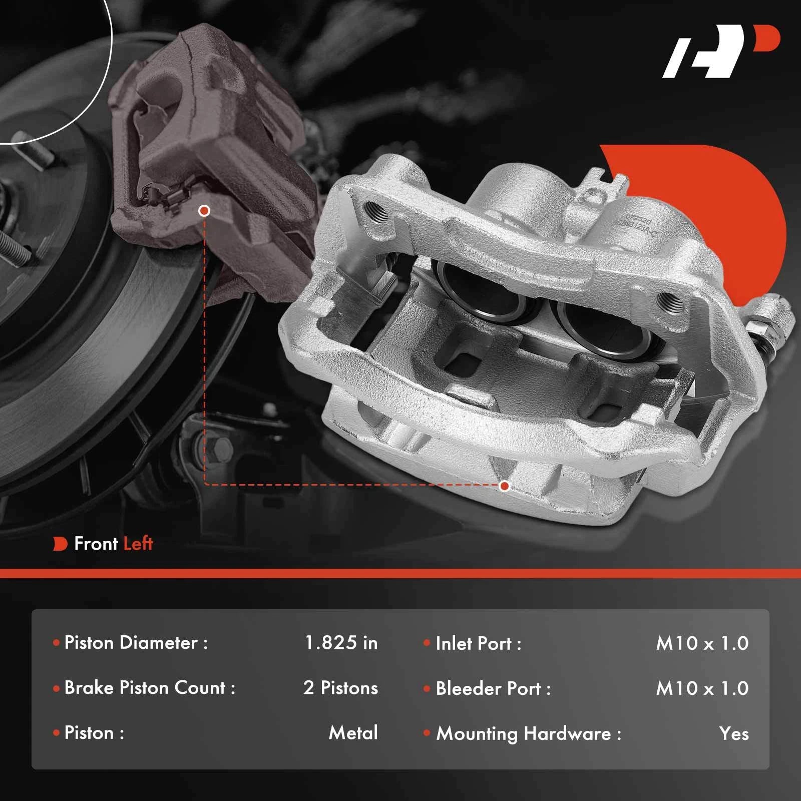 Front Left Brake Caliper with Bracket for Nissan Frontier Xterra (2005-2025)