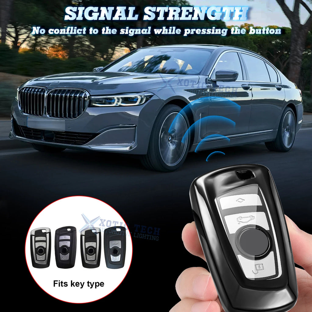 Soft TPU Remote Key Cover Holder Shell for BMW 1 3 5 7 X3 (2014-2023)
