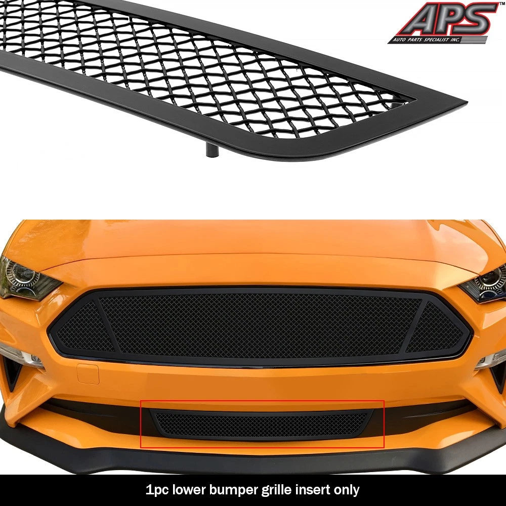 Stainless Black Mesh Grille Insert for Ford Mustang V8 GT (2018-2022)